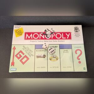 Monopoly Board Game by Parker Brothers Hasbro 1999 Edition Sealed NEW